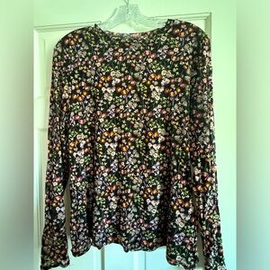 Mesh Floral Long Sleeve Top